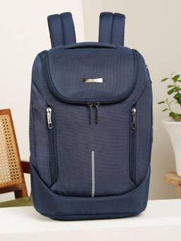 Teakwood - Unisex Navy Blue Solid Backpack