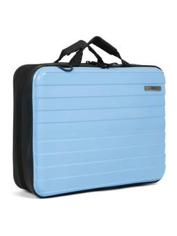 Teakwood - Hard Shell Blue Carryall with 16-Inch Laptop Bag with Detachable Strap