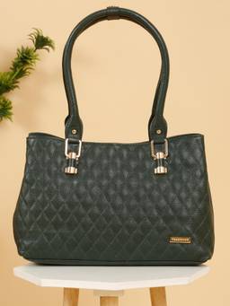 Teakwood - Leathers Women Green Quilted Shoulder Bag