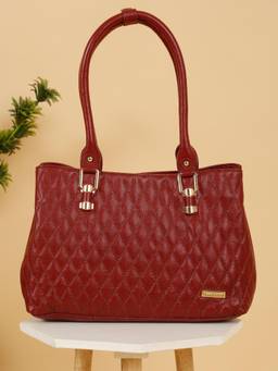 Teakwood - Leathers Women Red Quilted Shoulder Bag