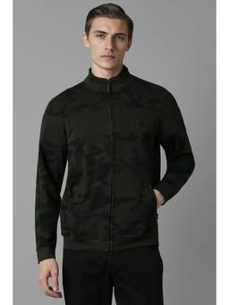 Louis Philippe - Men Green Solid/Plain Cotton Jacket