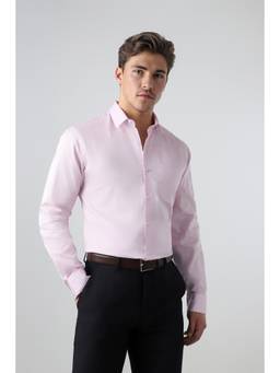 Peter England - Men Pink Printed Cotton Shirt