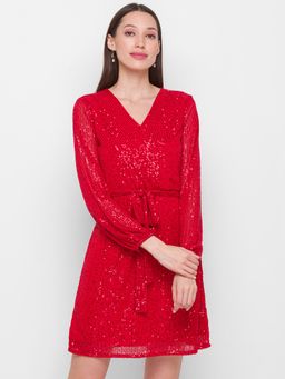 Globus - Red Embellished Dress