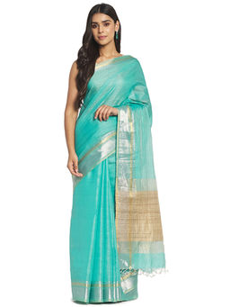 Fabindia - Blue Butti Silk Saree