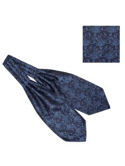 The Tie Hub - Paisley Navy Blue Microfiber Cravat and Pocket Square Combo