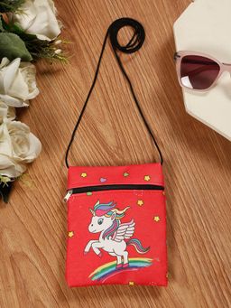 Stol'N - Red Unicorn Printed Sling Bag (2-6 Years)