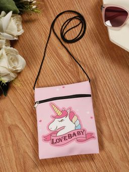 Stol'N - Pink Unicorn Printed Sling Bag (2-6 Years)
