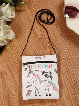 Stol'N - White Unicorn Printed Sling Bag (2-6 Years)