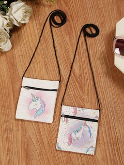 Stol'N - Pink Unicorn Printed Sling Bags (Pack of 2) (2-6 Years)