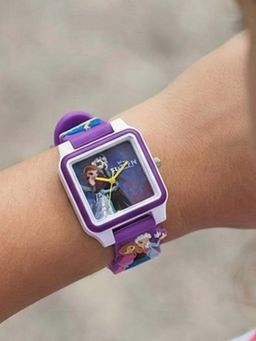 Spiky - Purple Disney Square 2D Printed Strap Analog Watch (3-4 Years)