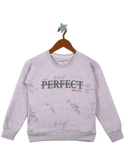 Monte Carlo - Girls Purple Cotton Blend Printed Sweatshirt