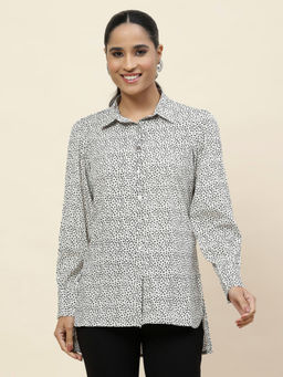 Lakshita - White Printed Crepe Shirt