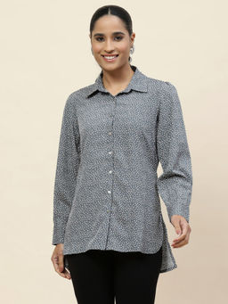 Lakshita - Grey Printed Crepe Shirt