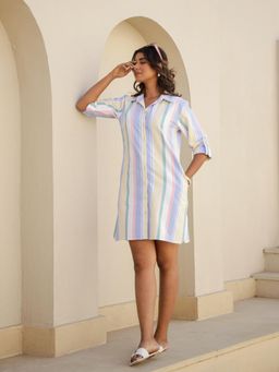 Clt.s - Multicolored Striped Cotton Sleep Shirt