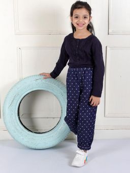Superminis - Navy Blue Jeans with Elastic Closure for Girls