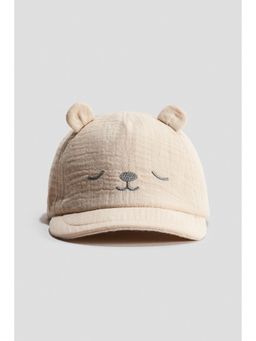 H&M - Unisex Beige Soft-peak muslin cap