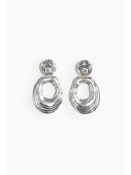 H&M - Women Silver Fluted pendant earrings