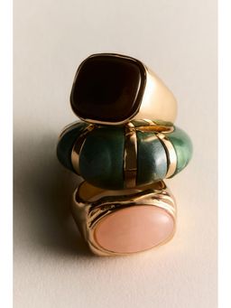 H&M - Women Gold 3-pack chunky rings