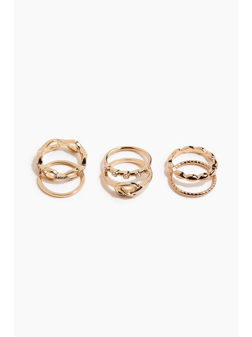 H&M Women Gold 6-pack rings