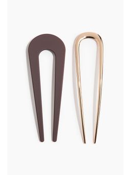 H&M - Women Brown 2-pack hair pins