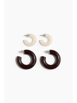 H&M - Women Brown 2-pack hoop earrings