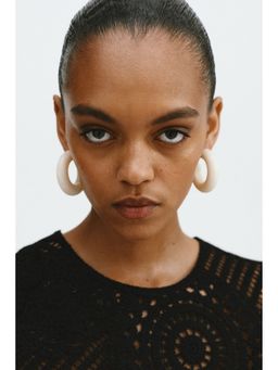 H&M - Women White Hoop earrings