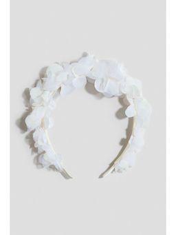 H&M - Girls White Floral-appliqud Alice band
