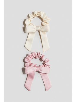 H&M - Girls Pink 2-pack bow scrunchies