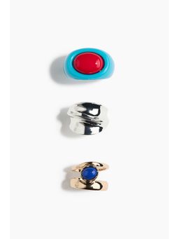 H&M - Women Silver 3-pack statement rings