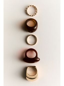 H&M - Women Gold 5-pack rings