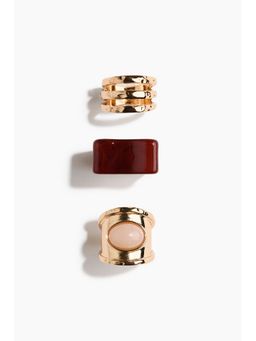 H&M - Women Gold 3-pack rings