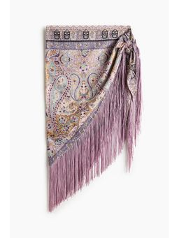 H&M - Women Purple Fringed satin hip scarf