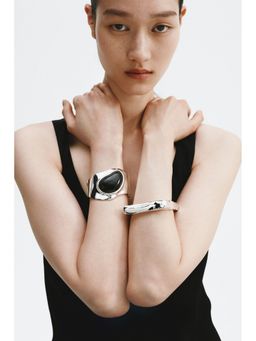 H&M - Women Silver 2-pack hinged bangles