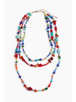 H&M - Women Blue Three-strand beaded necklace