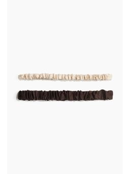 H&M - Women Brown 2-pack silk hairbands