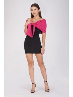 The Clothing Factory - Emily In Paris Black and Pink Bow Mini Dress