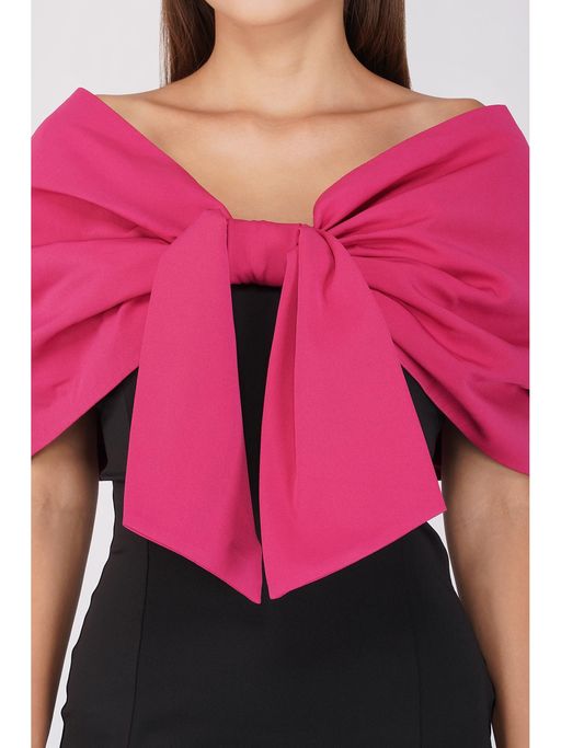 emily in paris black dress pink bow Buy The Clothing Factory Emily In Paris Black and Pink Bow Mini Dress (XS)  Online