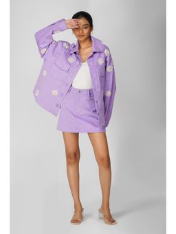 The Clothing Factory - Emily In Paris Corduroy Mini Skirt- Lavender
