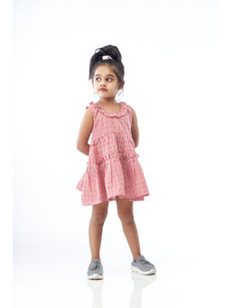 ZACH & KIKI - Girls Red Checks Gingham Dress