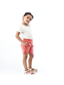 ZACH & KIKI - Girls Coral Frill Shorts