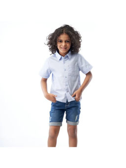 ZACH & KIKI - Boys Blue Filafil Classic Shirt