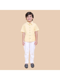 ZACH & KIKI - Boys Yellow Stripes Sunshine In My Pocket Shirt