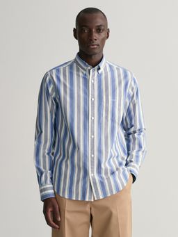 GANT - Men Blue Regular Untucked Colorful Stripe Shirt
