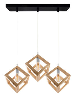 Homesake - Linear Chandelier Wooden Pendant Cube White