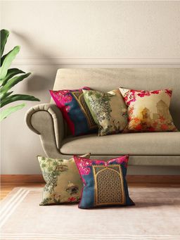 India Circus by Krsnaa Mehta - Royal Court Cushion Cover Set Of 5