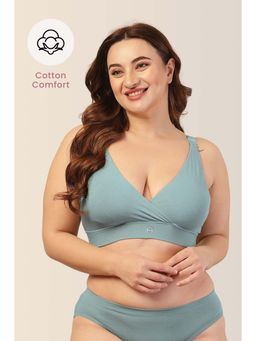 Zelena - Blue Cotton Maternity Nursing Bra