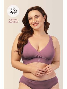Zelena - Purple Cotton Maternity Nursing Bra