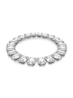 SWAROVSKI - Millenia Tennis Necklace, Oversized Crystals, Octagon Cut, White, Rhodium Plated