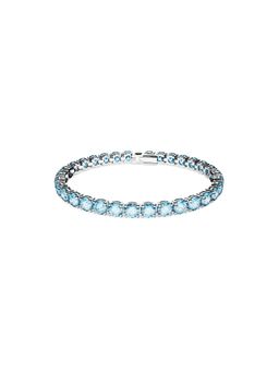 SWAROVSKI - Matrix Tennis Bracelet, Round Cut, Blue, Rhodium Plated
