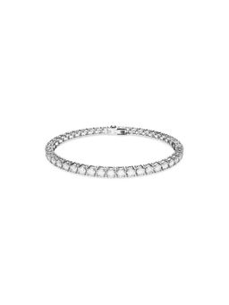 SWAROVSKI - Matrix Tennis Bracelet, Round Cut, White, Rhodium Plated